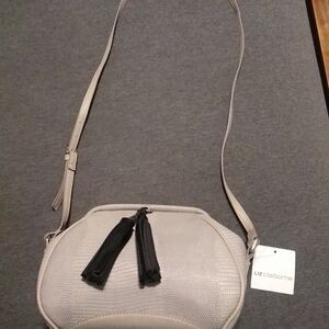 New Fringe Liz Claiborne Ruby Crossbody Bag Gray Compartments JcPenney Vintage